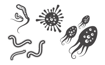 Virus medicinsk vektorillustration malldesign v.4