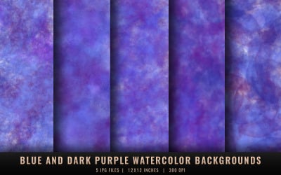 Blue and Dark Purple Watercolor Backgrounds