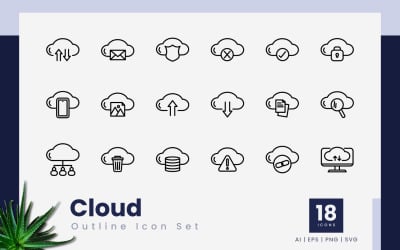 Cloud Outline Black Icons
