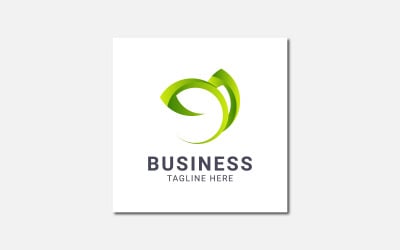 Colorful abstract leaf gradient green logo.