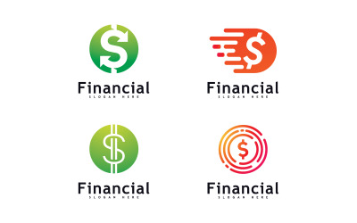Conceito de design de logotipo de dinheiro Vetor. Logotipo simples financeiro ou bancário 14