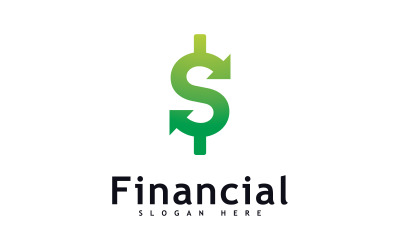 Concepto de diseño de logotipo de dinero Vector. Logotipo simple financiero o bancario 12