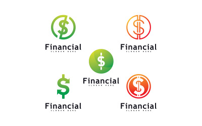 Geldlogo Ontwerpconcept Vector. Financieel of bank Eenvoudig logotype 15
