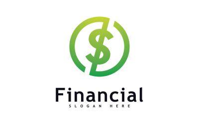 Geldlogo Ontwerpconcept Vector. Financieel of bank Eenvoudig logotype 5