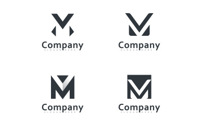 M en V MV logo vector ontwerp, Creatief initieel logo vector ontwerp 13