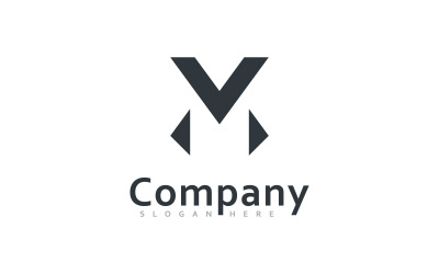 M en V MV logo vector ontwerp, Creatief initieel logo vector ontwerp 3