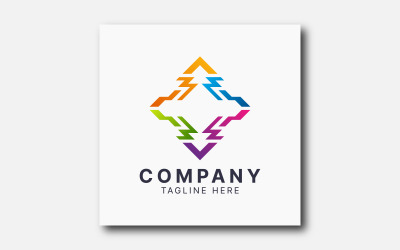 Design de ilustração vetorial de modelo de logotipo colorido abstrato.