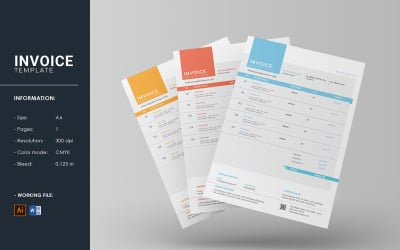 Invoice Template, Illustrator and word template