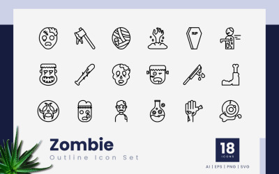 Zombie Outline Ikon Bunt