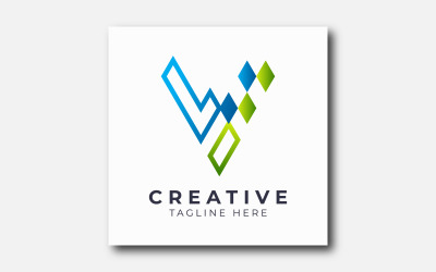 Abstract v letter initial logo template.