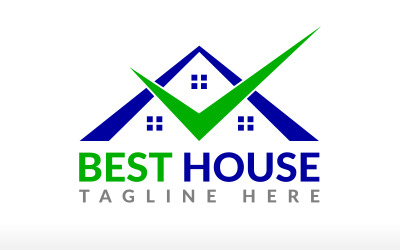 Beste onroerend goed logo beste huis logo huis investering logo verzekeringslogo vinkje huis logo