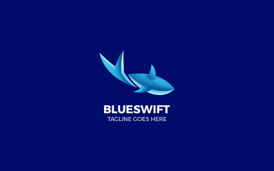 Blue Swift Gradient Colorful Logo