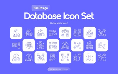 Conjunto de iconos de bases de datos modernas
