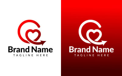 Lettre C Logo de connexion c Logo d&amp;#39;amour Logo de câlin Logo de cation Lien relation Cercle Continuer la ligne de flèche