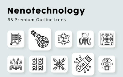 Nanotechnology Outline Icons Pack