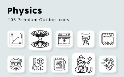 Physics Outline Icons Pack