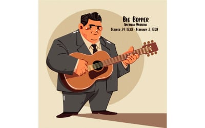 Big Bopper Icon Elements Illustration