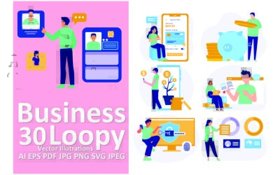 Business Loopy: Illustrazioni coinvolgenti e dinamiche per le aziende moderne
