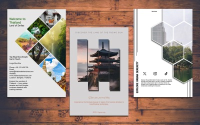 Creatieve multifunctionele foldersjablonen voor marketing en branding