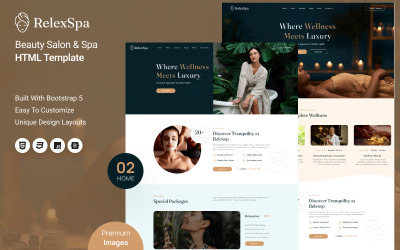 Relexspa - Skönhetssalong &amp;amp; Spa HTML-mall