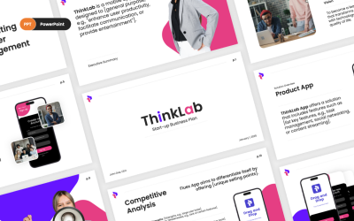 ThinkLab - Start-Up Business Plan Mobiele App PowerPoint-sjabloon