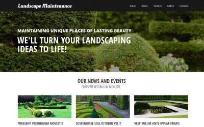 Plantilla Web Responsive para Sitio de Diseño de paisaje #48750