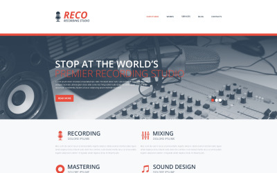 Responsieve websitesjabloon van Recording Studio