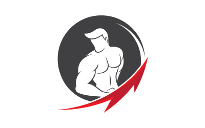 Etiqueta deportiva de fitness, insignia de gimnasio, diseño de logotipo de fitness v.4
