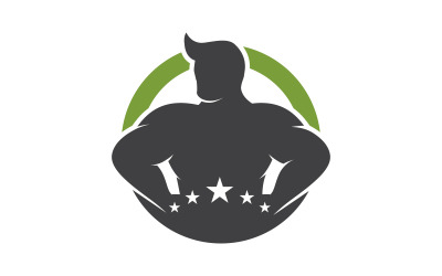 Etiqueta deportiva de fitness, insignia de gimnasio, diseño de logotipo de fitness v.8