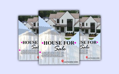 House For Sale Flyer Mockup Design PSD Template