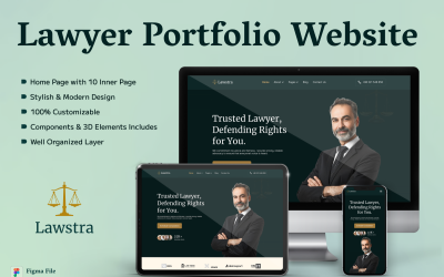 Lawstra - šablona právního portfolia Figma