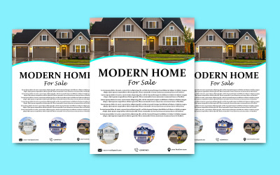 Modern Home Sale Flyer Mockup Design PSD Template