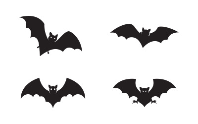 Mörk Bat vektor ikon mall illustration design v.4