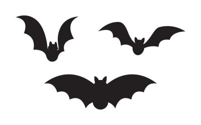 Mörk Bat vektor ikon mall illustration design v.6