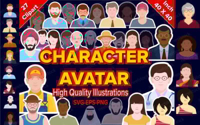 People Portrait character Avatar, Collection of avatars