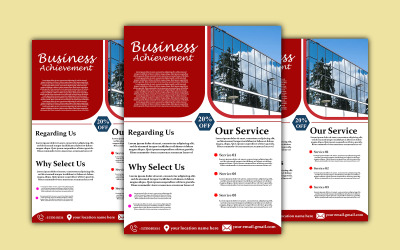 Realistic Business Flyer Design For PSD Mockup Template