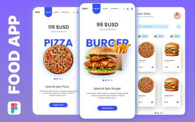 食品应用的 Morden UI UX 设计