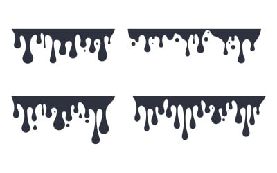 Black ink drop Vector icon design illustration v.3