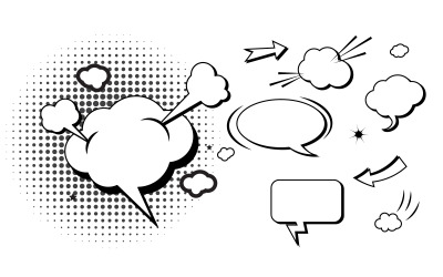 Serietidning Popkonst Design Element Vektor Illustration v.13