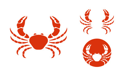 Crab vector icon logo illustration design template v.8