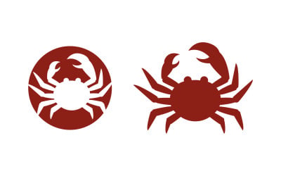 Krabba vektor ikon logotyp illustration designmall v.3