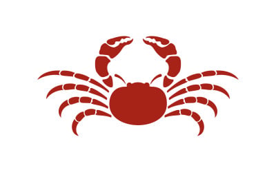 Krabba vektor ikon logotyp illustration designmall v.9