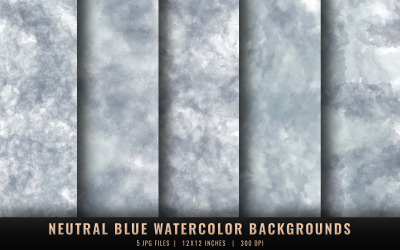 Neutral Blue Watercolor Backgrounds