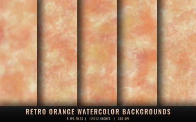 Retro Orange Watercolor Backgrounds