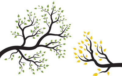 Tree with leaf branches illustration design background template v.2
