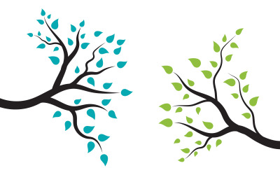Tree with leaf branches illustration design background template v.3