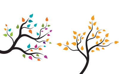Tree with leaf branches illustration design background template v.4