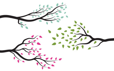 Tree with leaf branches illustration design background template v.8