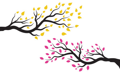 Tree with leaf branches illustration design background template v.9
