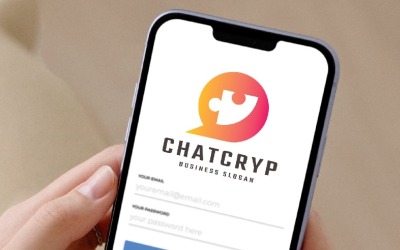Logotipo de criptografia de bate-papo social global